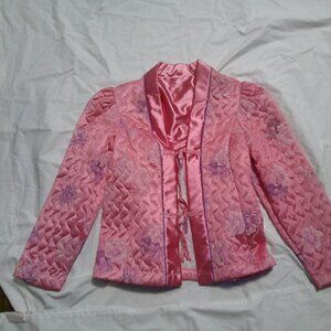 NOS UNION MAD QUILTED BED JACKET PEONY FLORAL SM BARAD G & CO GORGEOUS GLAM